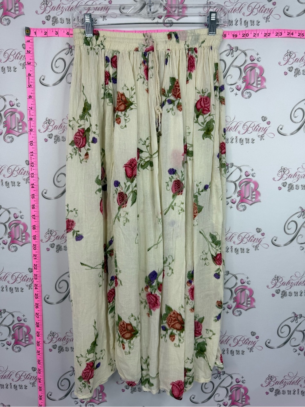 Style my way skirt vintage Floral Cream Maxi Skirt - Romantic Rose Print